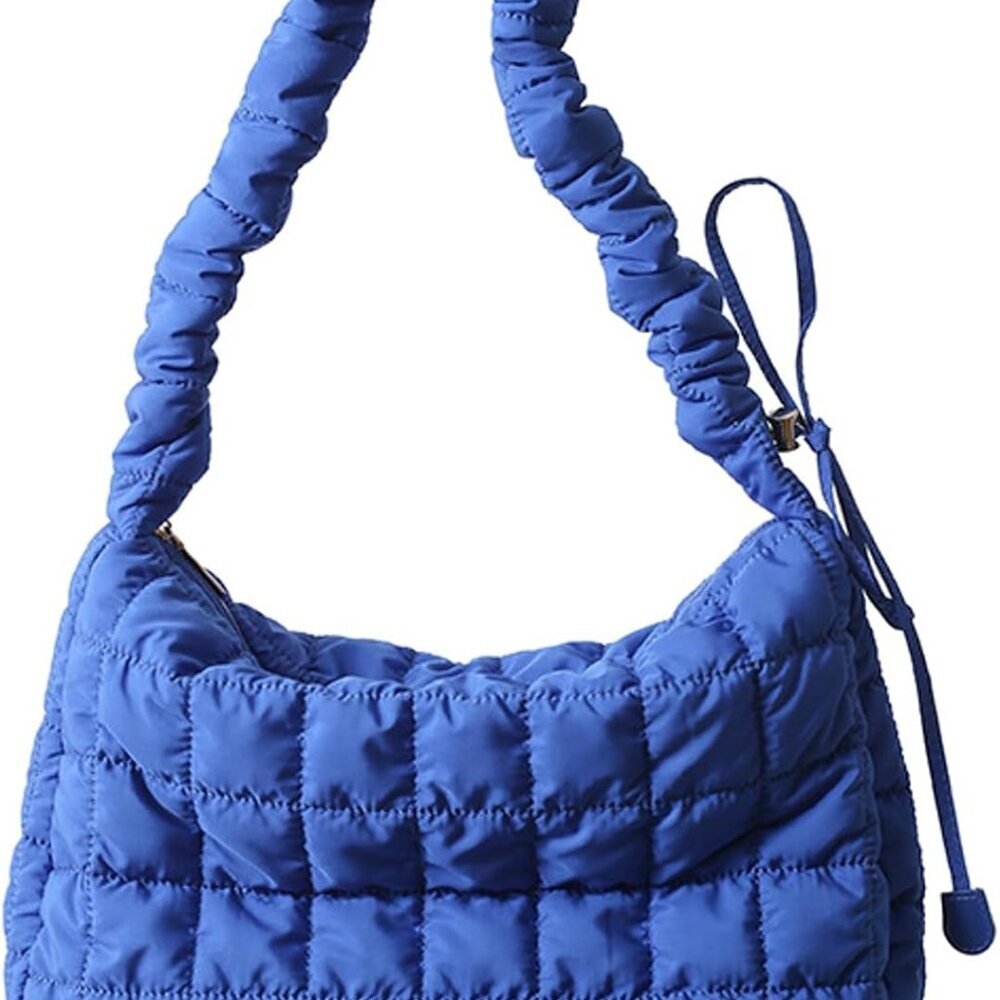 Quilted Crossbody Tote in Rich Dark Blue - Ideal for Gym, Travel, and Daily Use